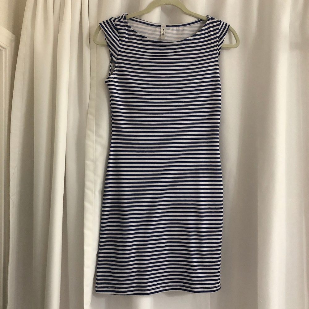White and Blue Cotton Dress